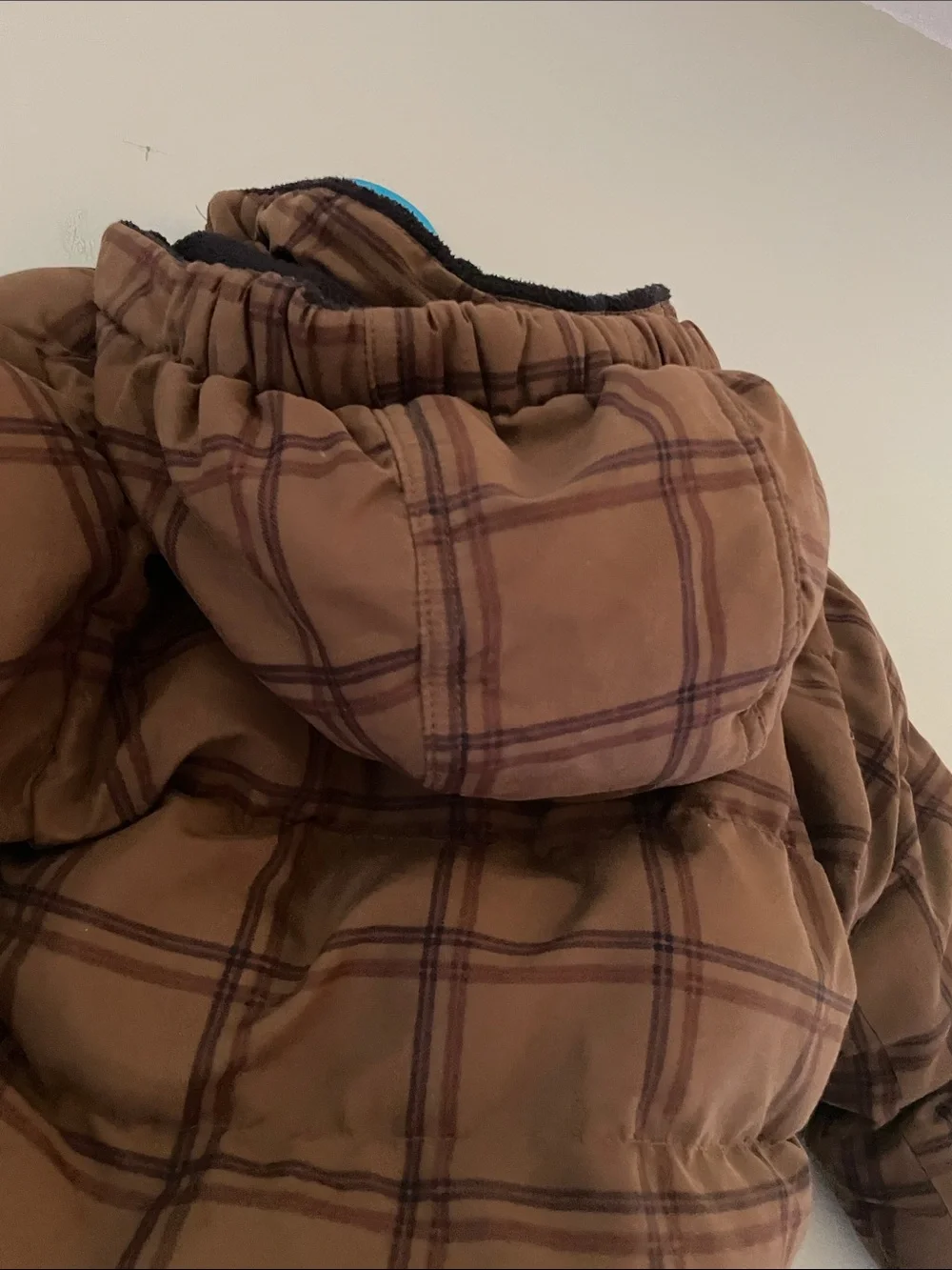 OshKosh B'gosh Brown Plaid Hooded Puffer Jacket